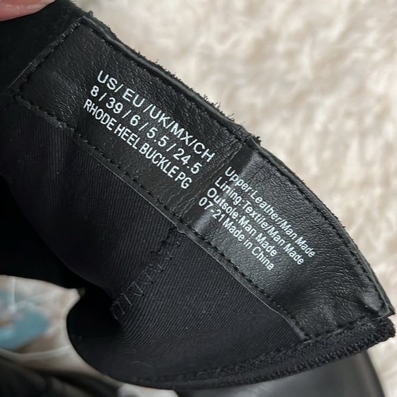 NWT Kenneth Cole Rhode Heel Buckle Polar Grip Black Leather Mid Calf Boots Sz 8 - Picture 6 of 11